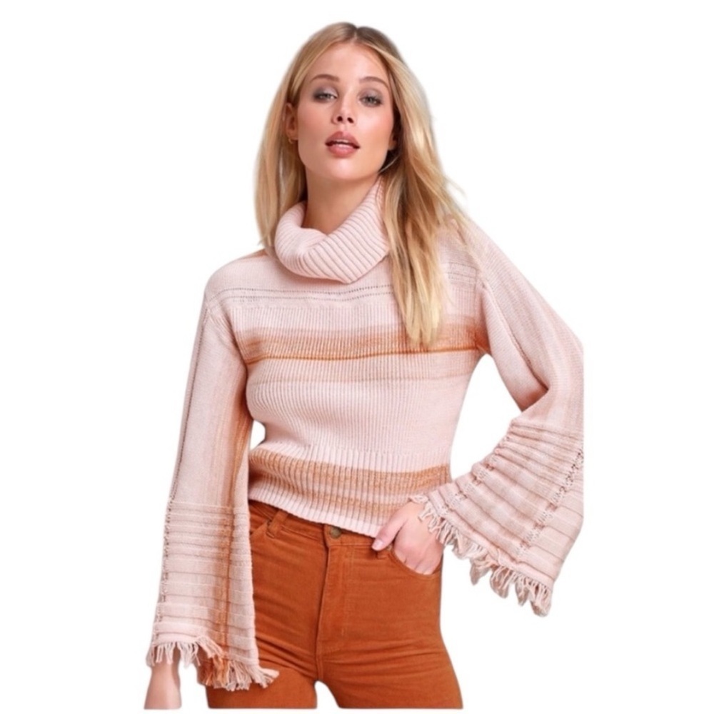Free People Close to Me Peachy Pink Boho Sweater - Picture 10 of 10
